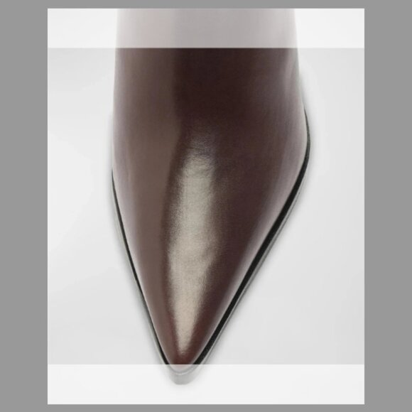 Schutz NIB Mikki Leather Block-Heel Booties (Orig.$235) w/tax (Size 10B) BROWN - Picture 2 of 6